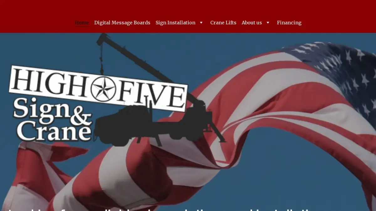 High Five Sign & Crane